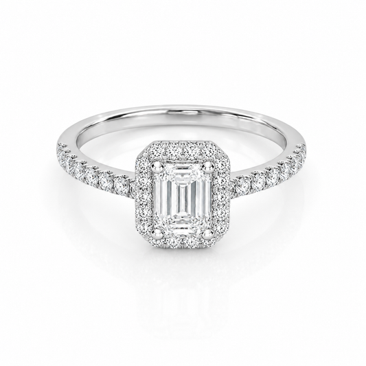 Emerald Halo Ring