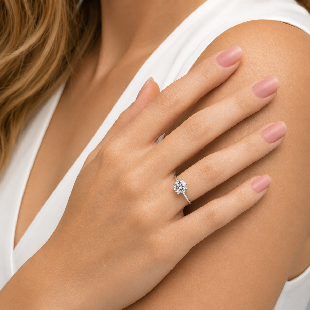 Heart Crown Solitaire Ring